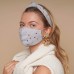 GREY HEART CHARM FACE MASK AND HEADBAND SET