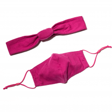 MAGENTA FACE MASK AND HEADBAND SET