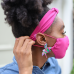 MAGENTA FACE MASK AND HEADBAND SET